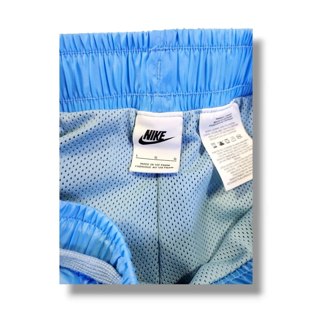 Nike Athletic Sportswear 2 Tone Light Blue Neon Yellow Logo Youth‎ Size L 27-28